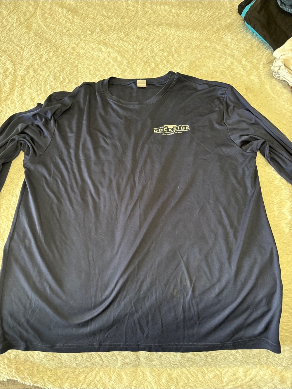 Sport-Tek Long Sleeve Navy Performance Tee with Chest Logo